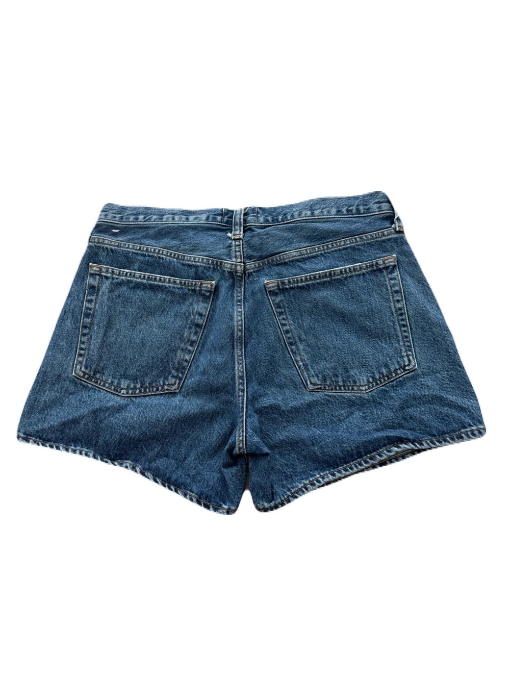 Women's Agolde Parker Long Denim Shorts Dark Blue Summer Beach Size 29 - Picture 2 of 6